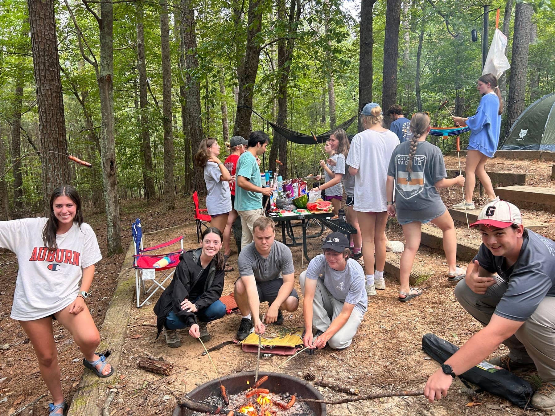 RUF at UGA students together at August Camping Trip