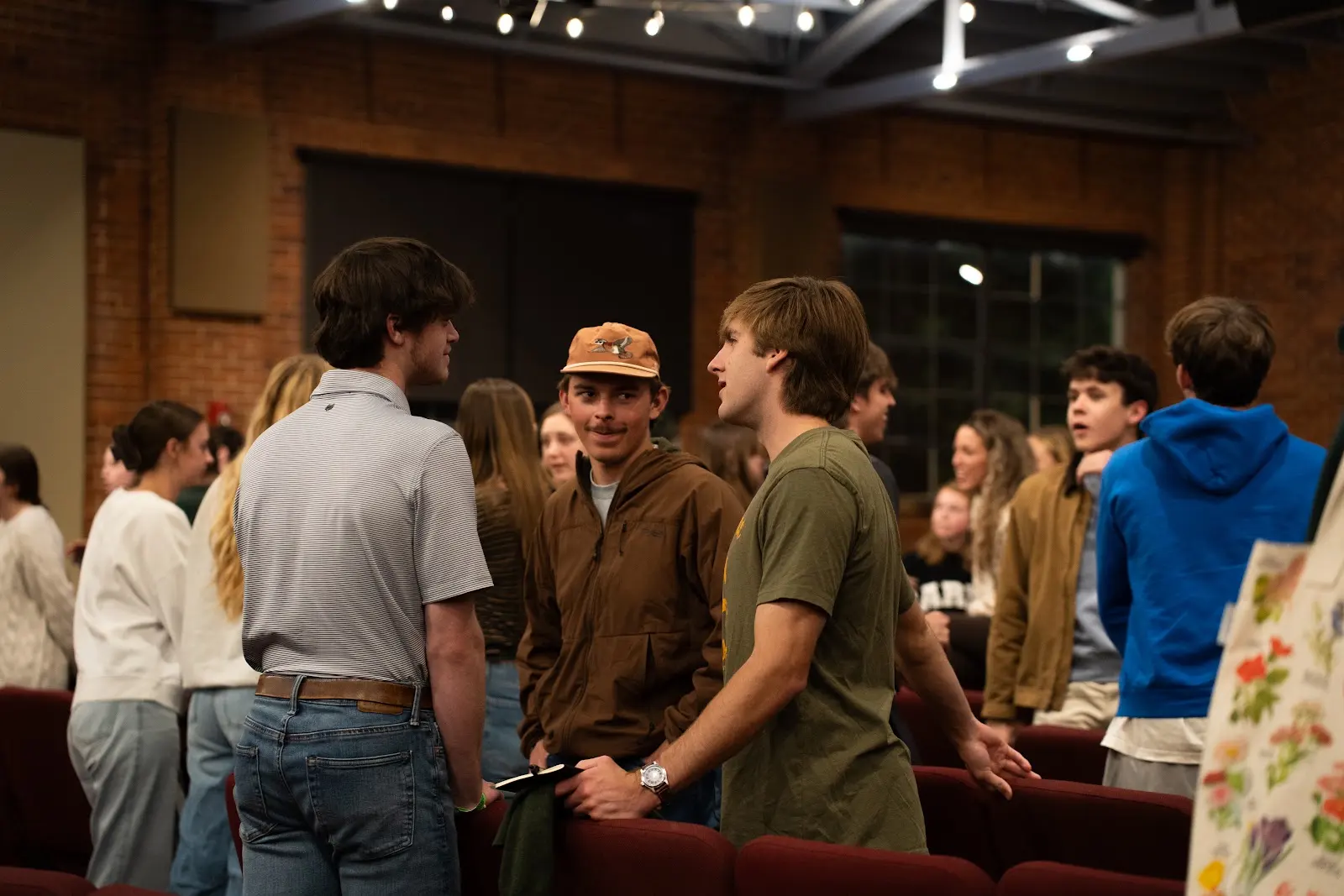 RUF at UGA students sharing conversation before Large Group