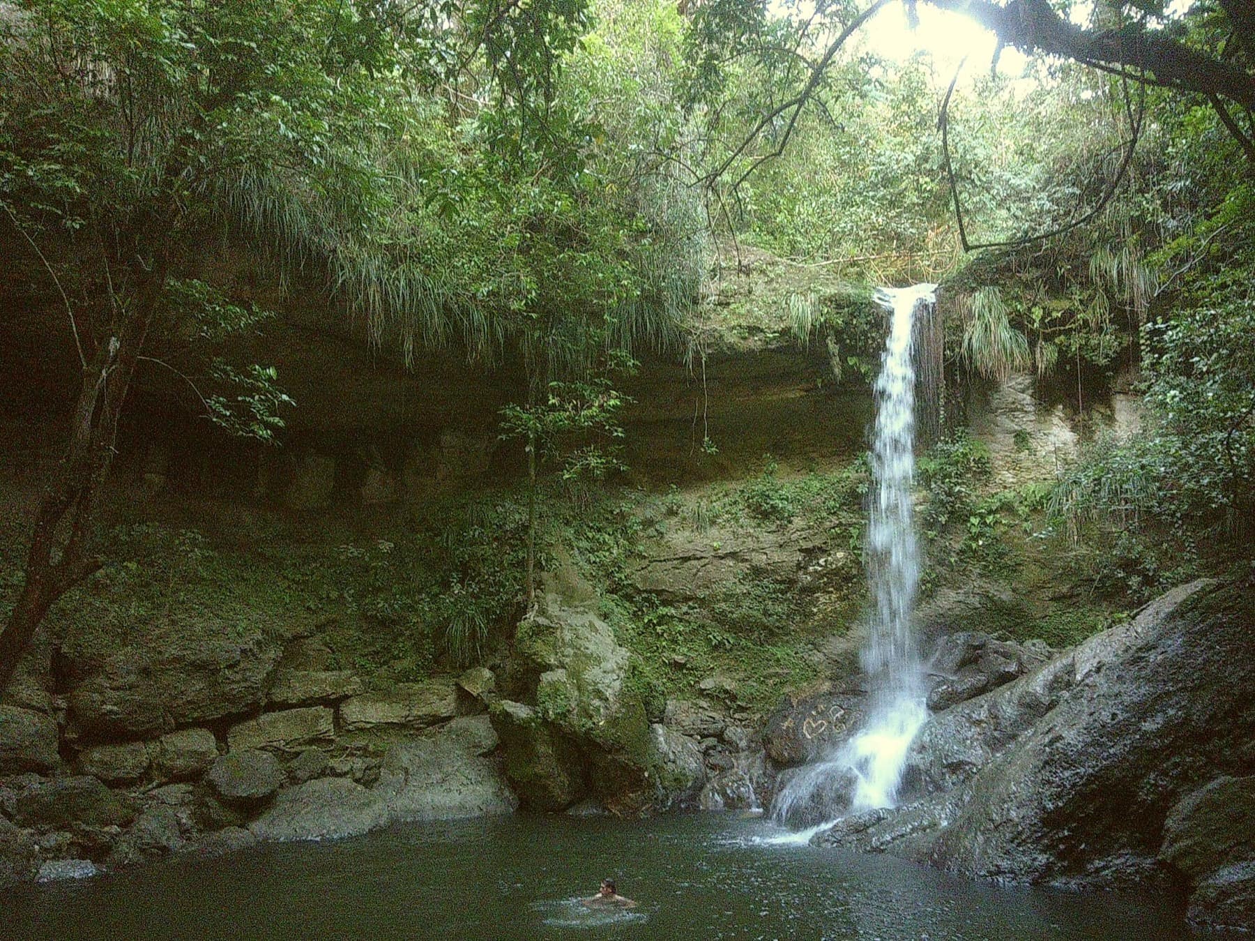 The waterfall landscape visited by the mission team