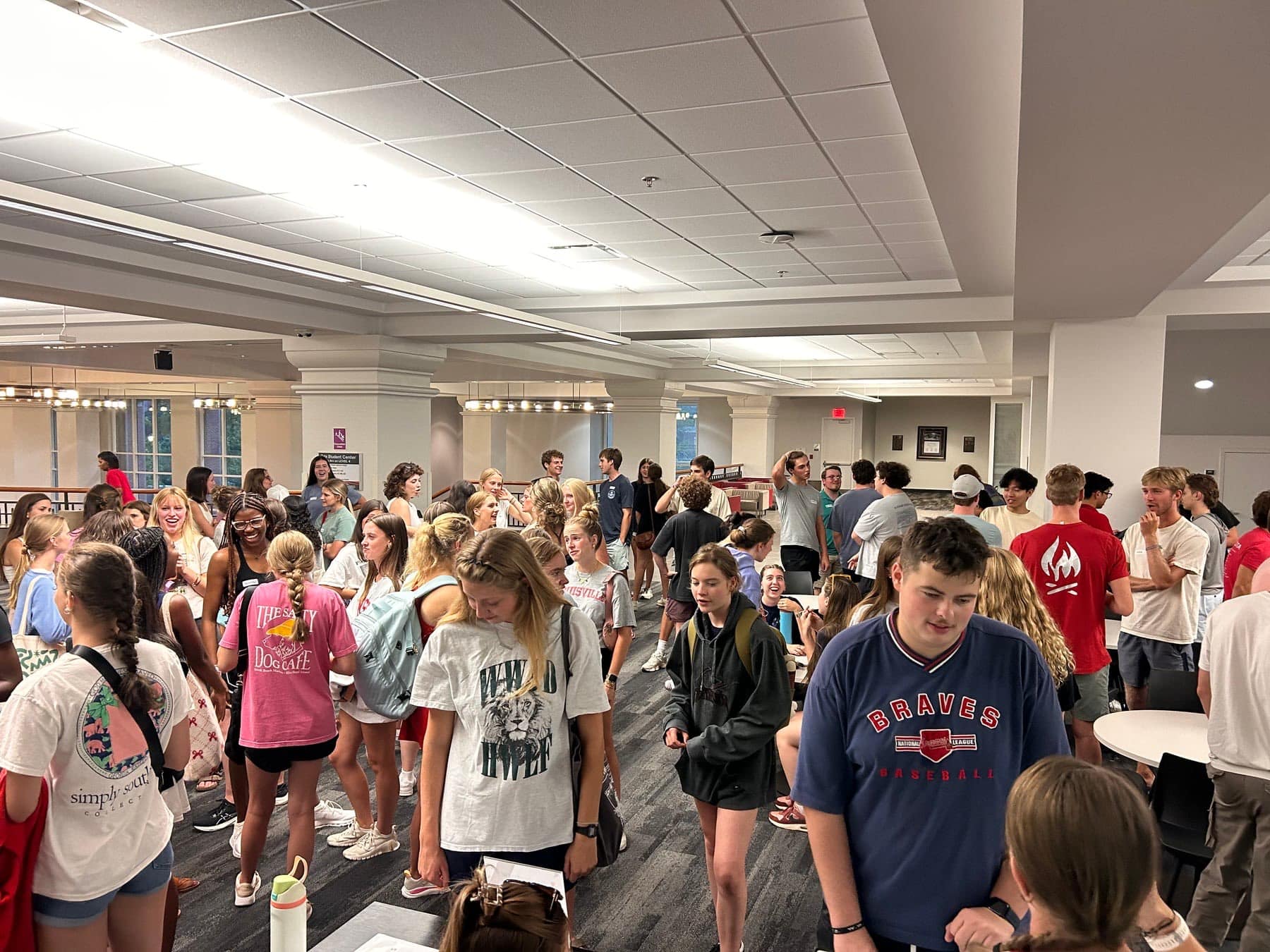 A room full of freshmen connecting at Freshman Fellowship